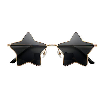Star-shaped sunglasses on checkered background