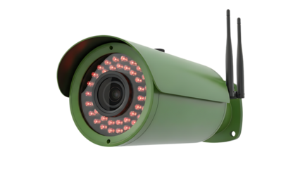 Green surveillance camera with infrared lights