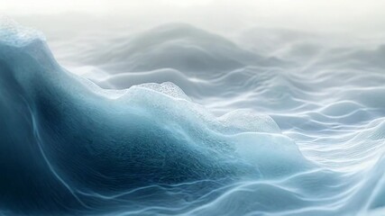 Abstract blue wave patterns creating a dynamic fluid texture, resembling soft ocean ripples or ethereal glacial formations with a sense of gentle movement and translucent depth