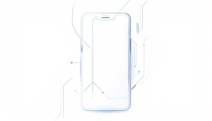 Futuristic Smartphone Interface with Abstract Digital Lines.