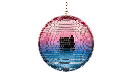 Hanging Disco Ball with Pixelated Reflection