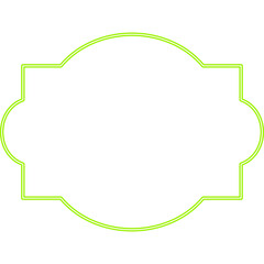 Neon Green Decorative Frame on Black Background