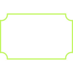 Neon Green Decorative Frame on Black Background