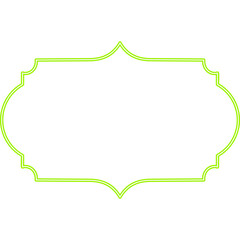 Neon Green Decorative Frame on Black Background
