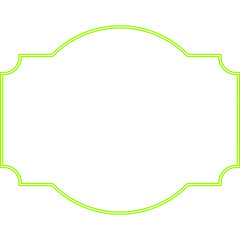 Neon Green Decorative Frame on Black Background