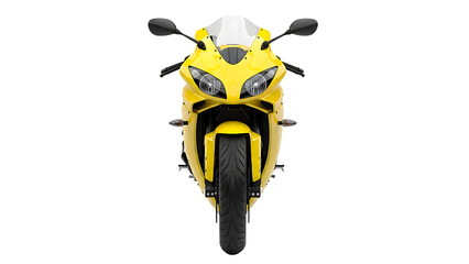 Yellow Motorcycle Front View