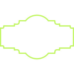 Neon Green Decorative Frame on Black Background