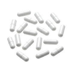 Scattered White Capsules on Checkered Background