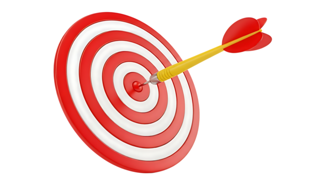 Red Dart Target with Arrow - Powered by Adobe