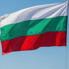 Obraz premium Bulgarian Tricolor Flag Waving Freely