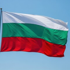 Obraz premium Bulgarian Tricolor Flag Waving Freely