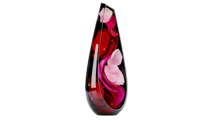 Isolated pink and red swirly object on transparent background