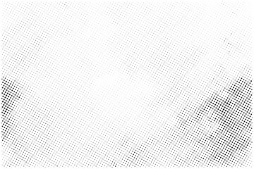 Black white grunge halftone dot pattern texture background. Rough vintage noise, abstract modern backdrop for posters, streetwear branding, comic design, distressed overlays, social media templates