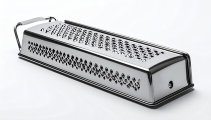 Stainless Steel Box Grater with Multiple Surfaces for Food Preparation.