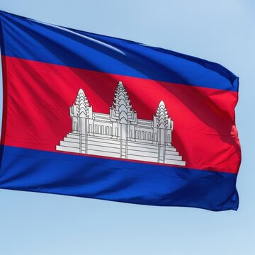 Cambodian Flag Featuring Angkor Wat