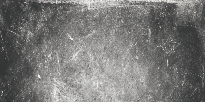 A heavily scratched and distressed black and white texture provides a grunge aesthetic with significant wear and tear