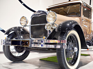 Front view of retro car