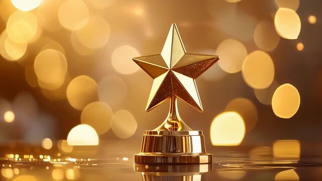 ライトに照らされたトロフィーが努力の結果としての栄光を静かに示す