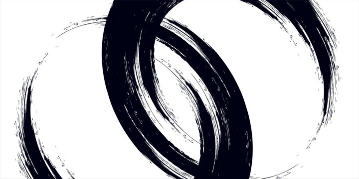 Hand drawn black brush stroke isolated on white background.