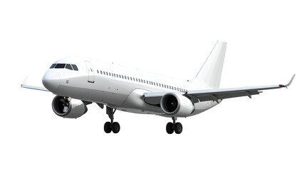 Obraz premium A white commercial aircraft, possibly a jetliner, depicted on a black background