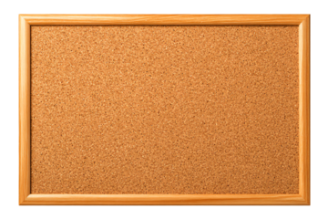 Empty Cork Bulletin Board with Wooden Frame