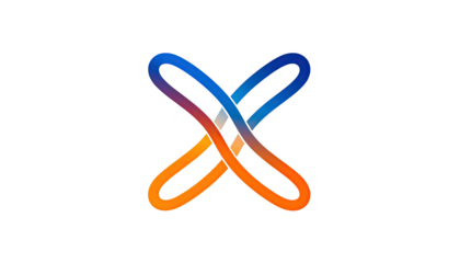 Abstract looping shape, rendered with gradient colors on black background