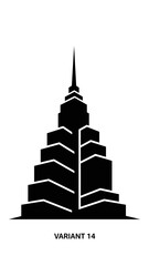 Black Silhouette of a Towering Building Structure.