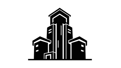 Black Silhouette of Buildings and Skyscrapers.