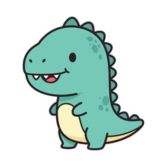 Obraz premium Cute Cartoon Dinosaur Illustration