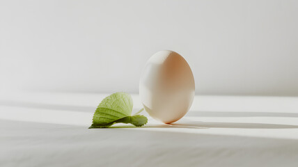 Happy easter sunday celebration with fresh green lettuce and egg