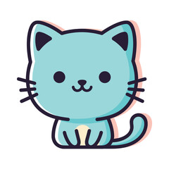 Fototapeta premium Cute Cartoon Cat Illustration