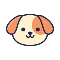 Adorable Cartoon Dog Face Illustration