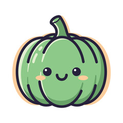 Cute Cartoon Pumpkin Vector Illustration
