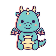 Adorable Cartoon Dragon Illustration