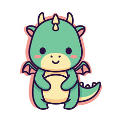 Adorable Cartoon Dragon Illustration
