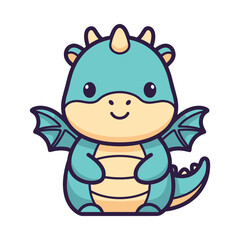 Adorable Cartoon Dragon Illustration