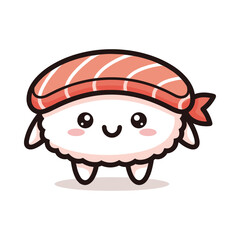 Adorable Cartoon Sushi Character Illustration