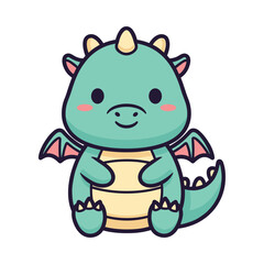 Cute Cartoon Dragon Illustration
