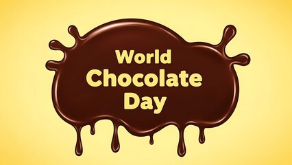 World chocolate day celebration with melted chocolate droplets