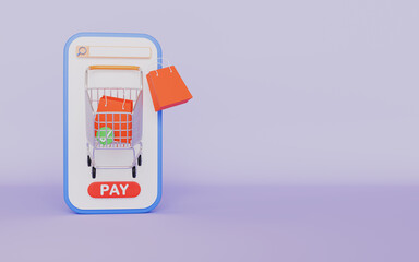 Shopping cart and order confirmation icon for delivery and online shopping concept
