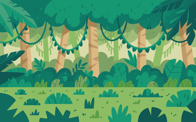  seamless jungle  vector illustration of a forest