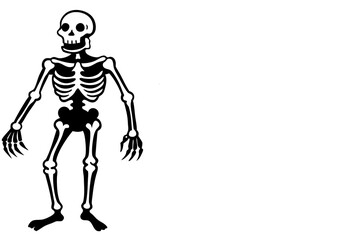 Cool.Black white cool skeleton portrait on white