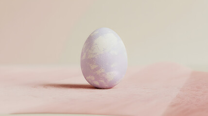 Happy easter sunday white easter egg decoration on pink background