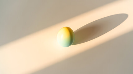 Happy easter sunday egg in sunlight with shadow