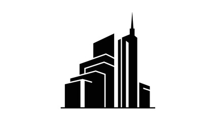 Black Silhouette of Modern City Skyline 1.