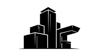 Black Silhouette of Modern City Buildings 3.