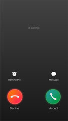 Incoming Phone Call Screen Interface.