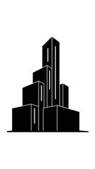 Black Silhouette of Modern City Buildings 4.