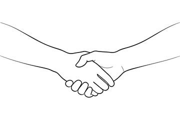 Minimalist Line Art Handshake for Partnership and Agreement