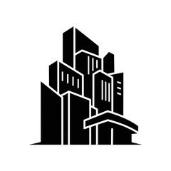 Black Silhouette of Modern City Buildings 11.